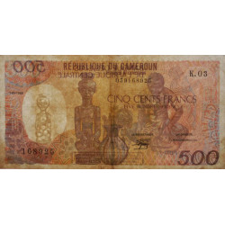 Cameroun - Pick 24a_4 - 500 francs - Série K.03 - 01/01/1988 - Etat : TTB-