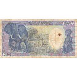 Cameroun - Pick 26a_4 - 1'000 francs - Série K.06 - 01/01/1989 - Etat : B+ à TB-