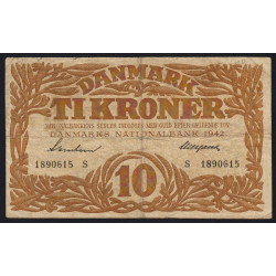 Danemark - Pick 31l - 10 kroner - Série S - 1942 - Etat : TB+