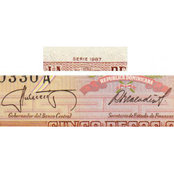 Rép. Dominicaine - Pick 118c3 - 5 pesos oro - 1987 - Etat : NEUF