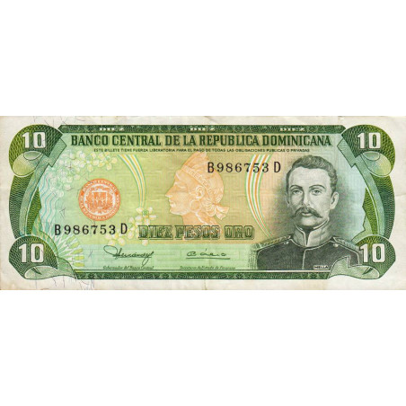Rép. Dominicaine - Pick 119b1 - 10 pesos oro - 1980 - Etat : TB+