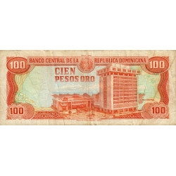 Rép. Dominicaine - Pick 122b2 - 100 pesos oro - 1985 - Etat : TB