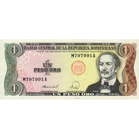 Rép. Dominicaine - Pick 126c - 1 peso oro - 1988 - Etat : NEUF