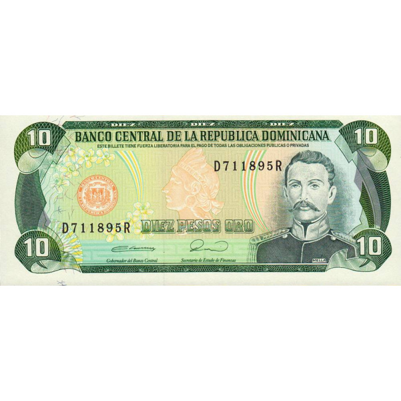 Rép. Dominicaine - Pick 132 - 10 pesos oro - 1990 - Etat : NEUF