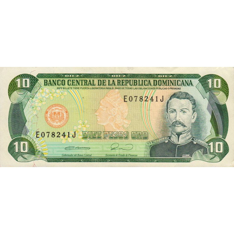 Rép. Dominicaine - Pick 132 - 10 pesos oro - 1990 - Etat : SPL