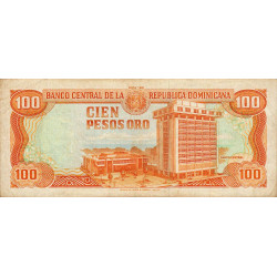 Rép. Dominicaine - Pick 136a - 100 pesos oro - 1991 - Etat : TTB