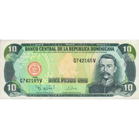 Rép. Dominicaine - Pick 153_3 - 10 pesos oro - 1998 - Etat : TTB+