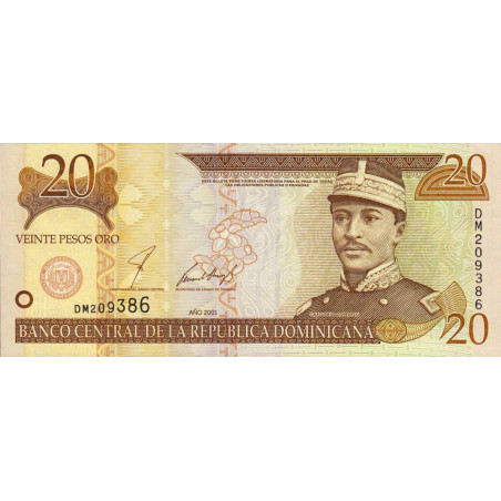Rép. Dominicaine - Pick 169a - 20 pesos oro - 2001 - Etat : NEUF
