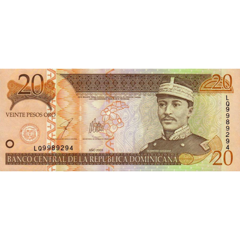 Rép. Dominicaine - Pick 169c - 20 pesos oro - 2003 - Etat : SUP
