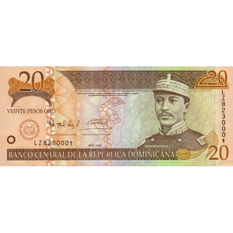 Rép. Dominicaine - Pick 169d - 20 pesos oro - 2004 - Etat : NEUF