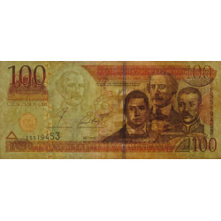 Rép. Dominicaine - Pick 171b - 100 pesos oro - 2002 - Etat : TB
