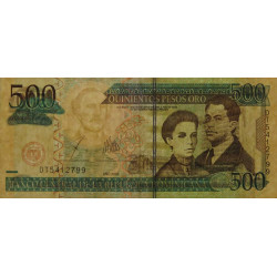 Rép. Dominicaine - Pick 172b - 500 pesos oro - 2003 - Etat : TB+