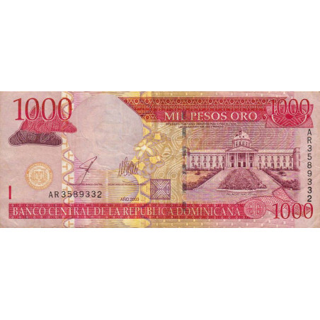 Rép. Dominicaine - Pick 173b - 1'000 pesos oro - 2003 - Etat : TB+