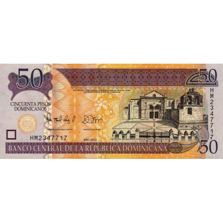 Rép. Dominicaine - Pick 183b - 50 pesos dominicanos - 2012 - Etat : NEUF
