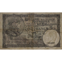 Belgique - Pick 108a - 5 francs - 09/04/1938 - Etat : TB