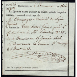 Seine et Marne - Fontainebleau - 1er empire - 1805 - Ecole Spéciale Impériale Militaire - 300 francs - Etat : SUP
