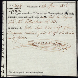 Seine et Marne - Fontainebleau - 1er empire - 1806 - Ecole Spéciale Impériale Militaire - 317 francs - Etat : SUP