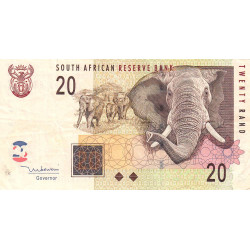 Afrique du Sud - Pick 129a - 20 rand - 2005 - Etat : TB+
