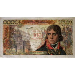 F 55-01 - 30/10/1958 - 100 nouv. francs sur 10000 francs - Bonaparte - Série Z.152 - Etat : TTB