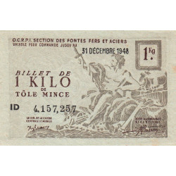 1 kg tôles minces - 31/12/1948 - Non endossé - Série ID - Etat : SPL