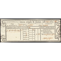 1823 - Bordeaux - Loterie Royale de France - 1 franc 25 centimes - Etat : SUP