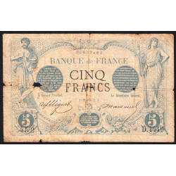 F 01-12 - 29/11/1872 - 5 francs - Noir - Etat : B-
