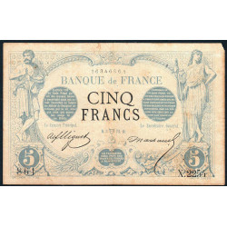 F 01-17 - 03/04/1873 - 5 francs - Noir - Etat : TB-