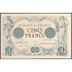 F 01-17 - 24/04/1873 - 5 francs - Noir - Série Z.2405 - Etat : SUP à SUP+