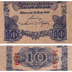 Autriche - Pick 114_1- 10 shilling - 29/05/1945 - Etat : TTB