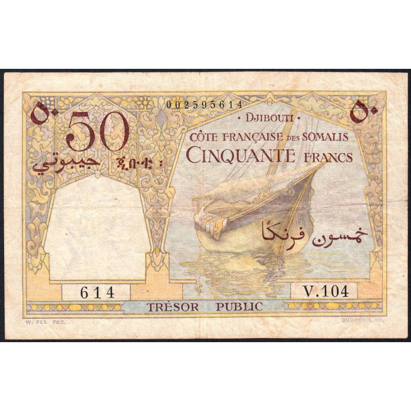 Djibouti - Pick 25 - 50 francs - 1952 - Etat : TB+
