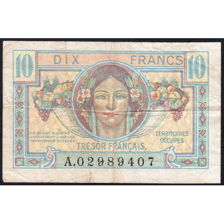 VF 30-01 - 10 francs - Trésor français - Territoires occupés - 1947 - Série A - Etat : TTB-