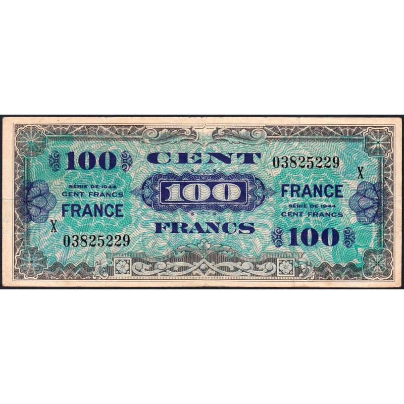 VF 25-11 - 100 francs - France - 1944 (1945) - Série X (remplacement) - Etat : TTB