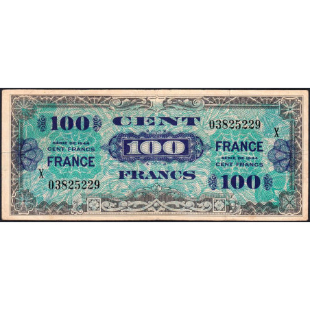 VF 25-11 - 100 francs - France - 1944 (1945) - Série X (remplacement) - Etat : TTB