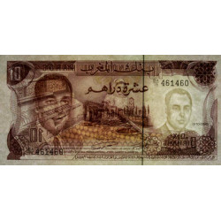 Maroc - Pick 57a_2 - 10 dirhams - Série BA/19 - 1970 - Etat : SUP