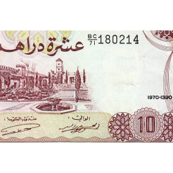 Maroc - Pick 57a_2 - 10 dirhams - Série BB/71 - 1970 - Etat : TTB