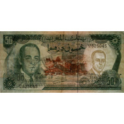 Maroc - Pick 58a_2 - 50 dirhams - Série CA/18 - 1970 - Etat : TTB