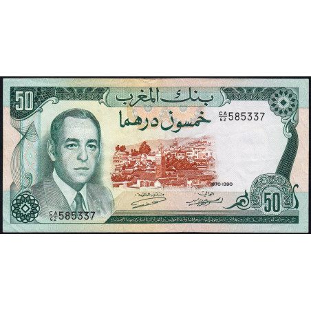 Maroc - Pick 58a_2 - 50 dirhams - Série CA/62 - 1970 - Etat : TTB