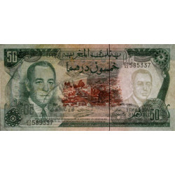 Maroc - Pick 58a_2 - 50 dirhams - Série CA/62 - 1970 - Etat : TTB