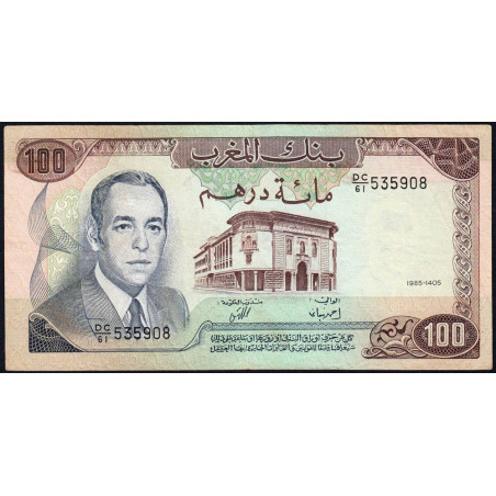 Maroc - Pick 59b - 100 dirhams - Série DC/61 - 1985 - Etat : TTB-