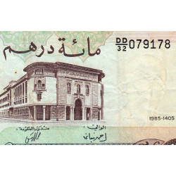 Maroc - Pick 59b - 100 dirhams - Série DD/32 - 1985 - Etat : TB+