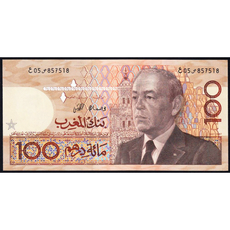 Maroc - Pick 65a - 100 dirhams - 1987 (1991) - Etat : NEUF