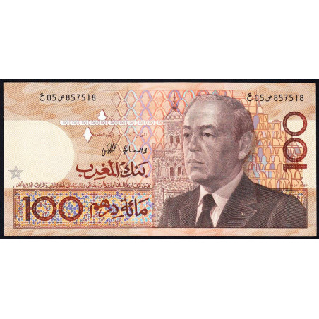 Maroc - Pick 65a - 100 dirhams - 1987 (1991) - Etat : NEUF