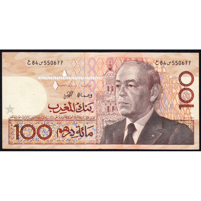 Maroc - Pick 65a - 100 dirhams - 1987 (1991) - Etat : TTB+