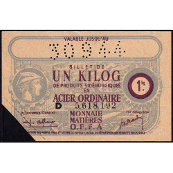 1 kg acier ordinaire - 30/09/1944 - Endossé à Nîmes (30) - Série D - Etat : TTB+