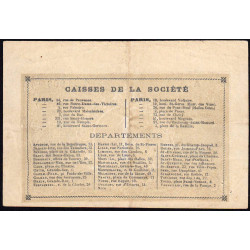 Paris - Société Générale - Jer 75.02A - 1 franc - 18/11/1871 - Etat : TTB+