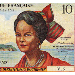 Antilles Françaises - Pick 8a - 10 francs - Série V.3 - 1964 - Etat : TTB+