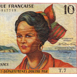 Antilles Françaises - Pick 8b - 10 francs - Série T.7 - 1966 - Etat : TB à TB+