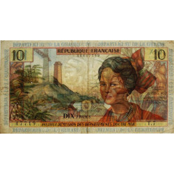 Antilles Françaises - Pick 8b - 10 francs - Série T.7 - 1966 - Etat : TB à TB+