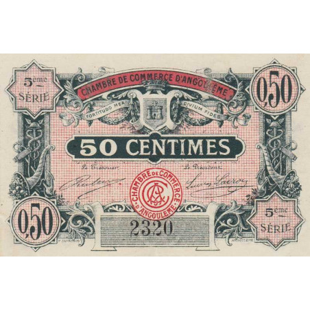 Angoulême - Pirot 9-33 - 50 centimes - 5ème série - 11/04/1917 - Etat : TTB