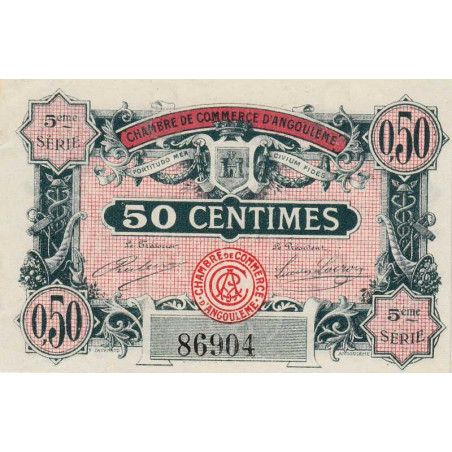 Angoulême - Pirot 9-33 - 50 centimes - 5ème série - 11/04/1917 - Etat : SPL